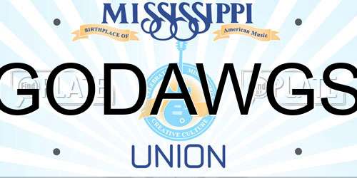 GODAWGS Mississippi License Plate