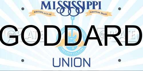 GODDARD Mississippi License Plate