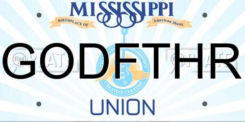 GODFTHR Mississippi License Plate