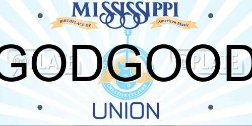 GODGOOD Mississippi License Plate