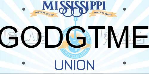 GODGTME Mississippi License Plate