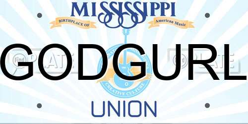 GODGURL Mississippi License Plate