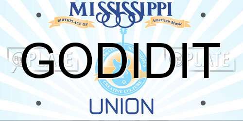 GODIDIT Mississippi License Plate
