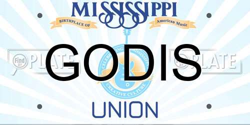 GODIS Mississippi License Plate