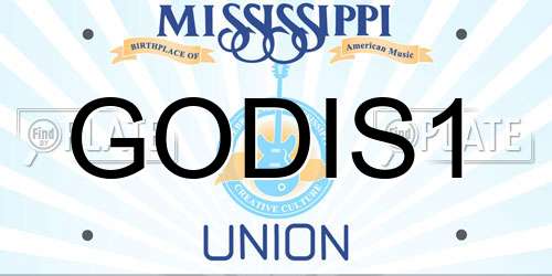 GODIS1 Mississippi License Plate