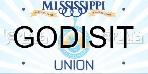 GODISIT Mississippi License Plate