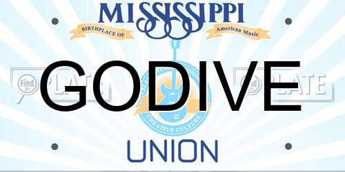 GODIVE Mississippi License Plate