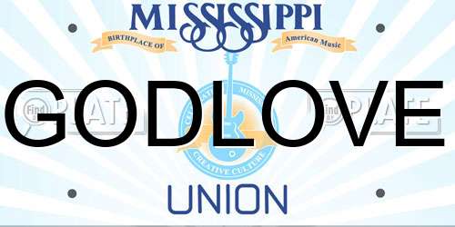 GODLOVE Mississippi License Plate