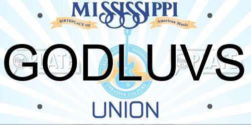 GODLUVS Mississippi License Plate