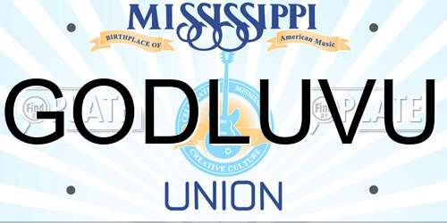 GODLUVU Mississippi License Plate