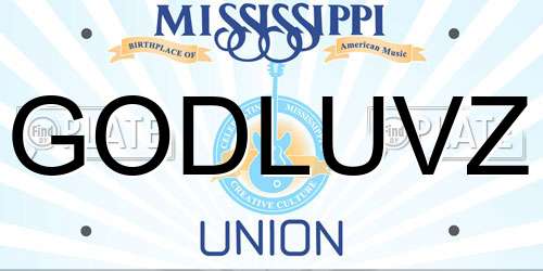 GODLUVZ Mississippi License Plate