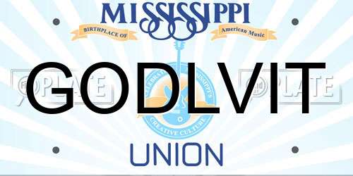 GODLVIT Mississippi License Plate