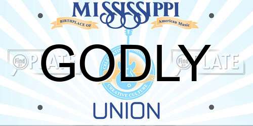 GODLY Mississippi License Plate