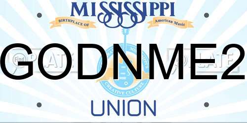 GODNME2 Mississippi License Plate