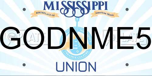 GODNME5 Mississippi License Plate