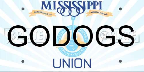 GODOGS Mississippi License Plate