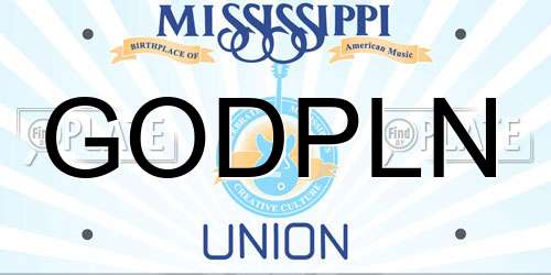GODPLN Mississippi License Plate
