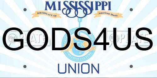 GODS4US Mississippi License Plate