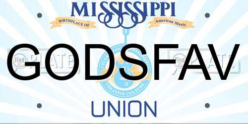 GODSFAV Mississippi License Plate