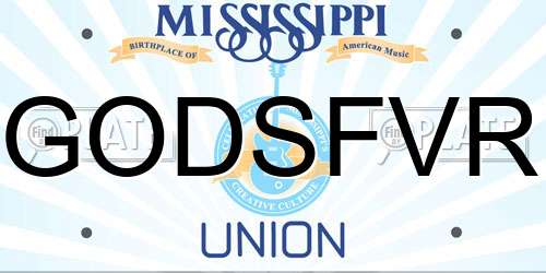 GODSFVR Mississippi License Plate