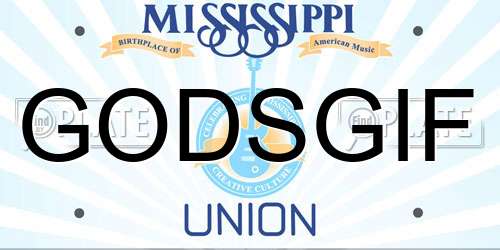 GODSGIF Mississippi License Plate