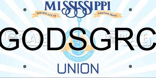 GODSGRC Mississippi License Plate