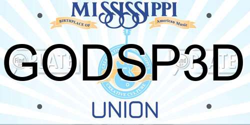 GODSP3D Mississippi License Plate