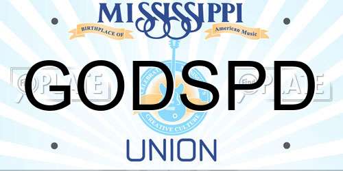 GODSPD Mississippi License Plate