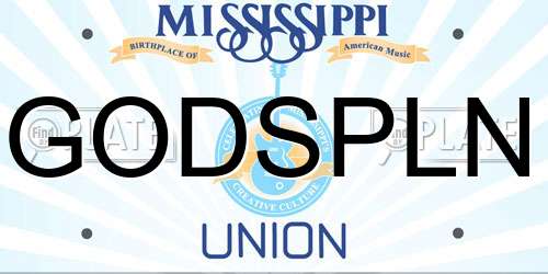 GODSPLN Mississippi License Plate