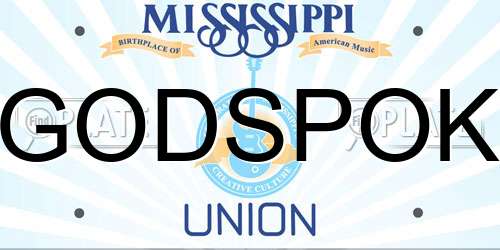 GODSPOK Mississippi License Plate