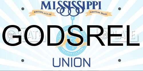 GODSREL Mississippi License Plate