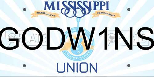 GODW1NS Mississippi License Plate