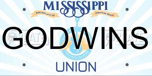 GODWINS Mississippi License Plate