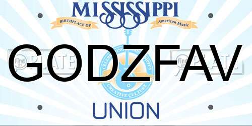 GODZFAV Mississippi License Plate