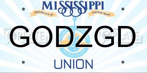 GODZGD Mississippi License Plate