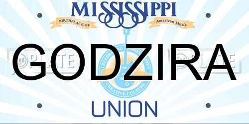 GODZIRA Mississippi License Plate