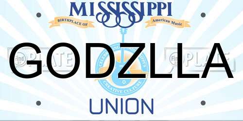 GODZLLA Mississippi License Plate