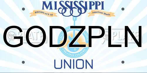 GODZPLN Mississippi License Plate