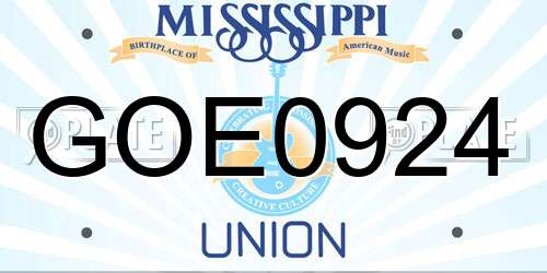 GOE0924 Mississippi License Plate