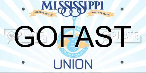 GOFAST Mississippi License Plate