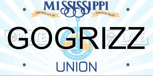 GOGRIZZ Mississippi License Plate