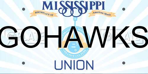 GOHAWKS Mississippi License Plate