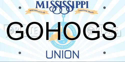GOHOGS Mississippi License Plate