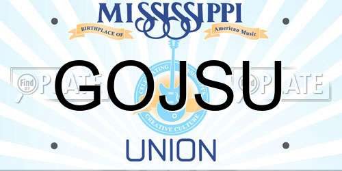 GOJSU Mississippi License Plate