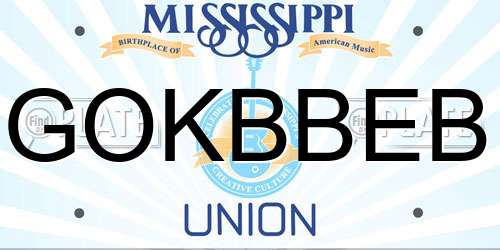 GOKBBEB Mississippi License Plate