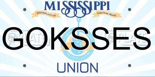 GOKSSES Mississippi License Plate