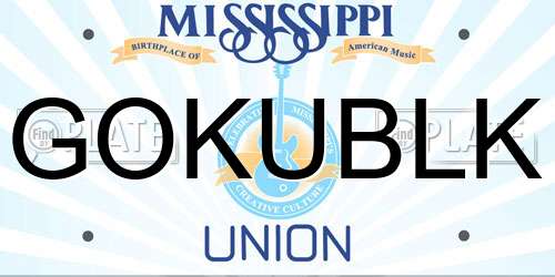 GOKUBLK Mississippi License Plate
