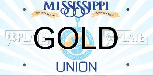 GOLD Mississippi License Plate