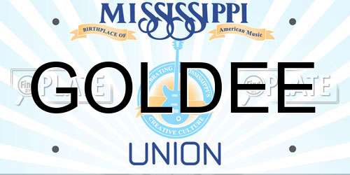 GOLDEE Mississippi License Plate