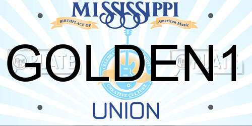 GOLDEN1 Mississippi License Plate